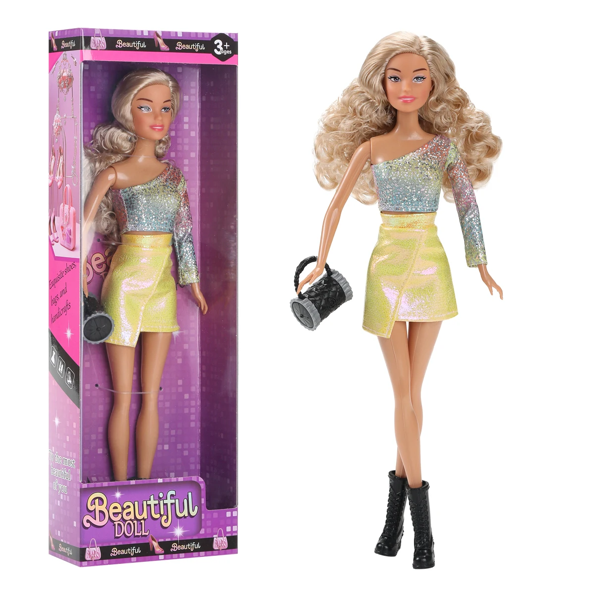30cm Sweet Spicy Girl Supermodel Doll Joint Movable 1/6 Normal Skin Curly Hair Fashion Babi Doll Dress Up Toy Collectible Gifts