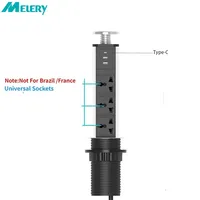 Melery Table POP Sockets Pull Up US UK EU AU Electrical Plug Universal Power Outlet USB Type-C Kitchen Home 1.8m Extension Cord
