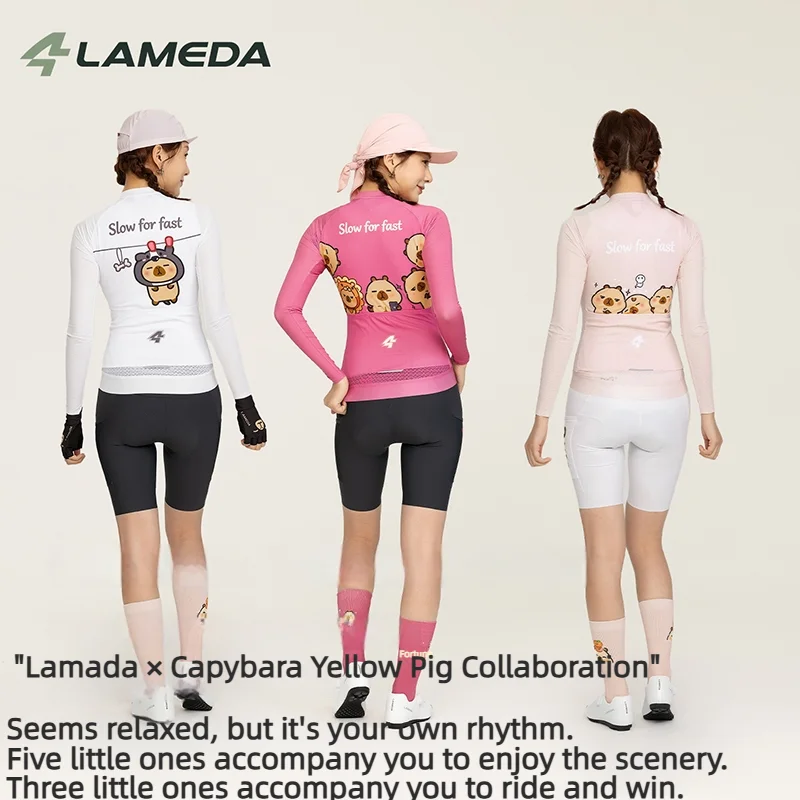 

Велосипедная майка унисекс Lameda Capybara с длинным рукавом, с мультяшным принтом, быстросохнущая, для шоссейных и горных велосипедов, весна-лето