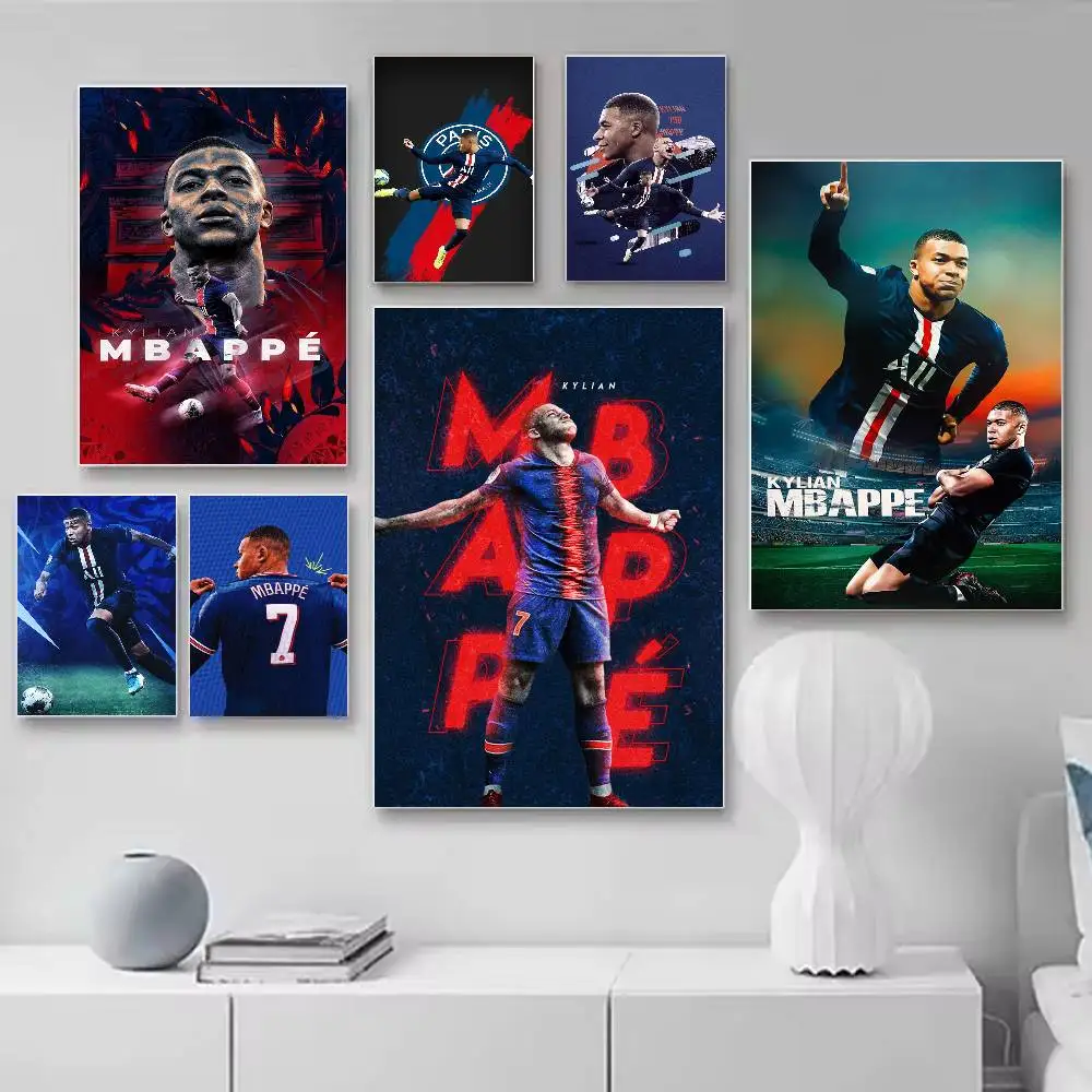 K-Kylian M-Mbappe Pop star  Poster Versatile HD Waterproof Wall Art Self-Adhesive Decor for Any Space Ideal Gift