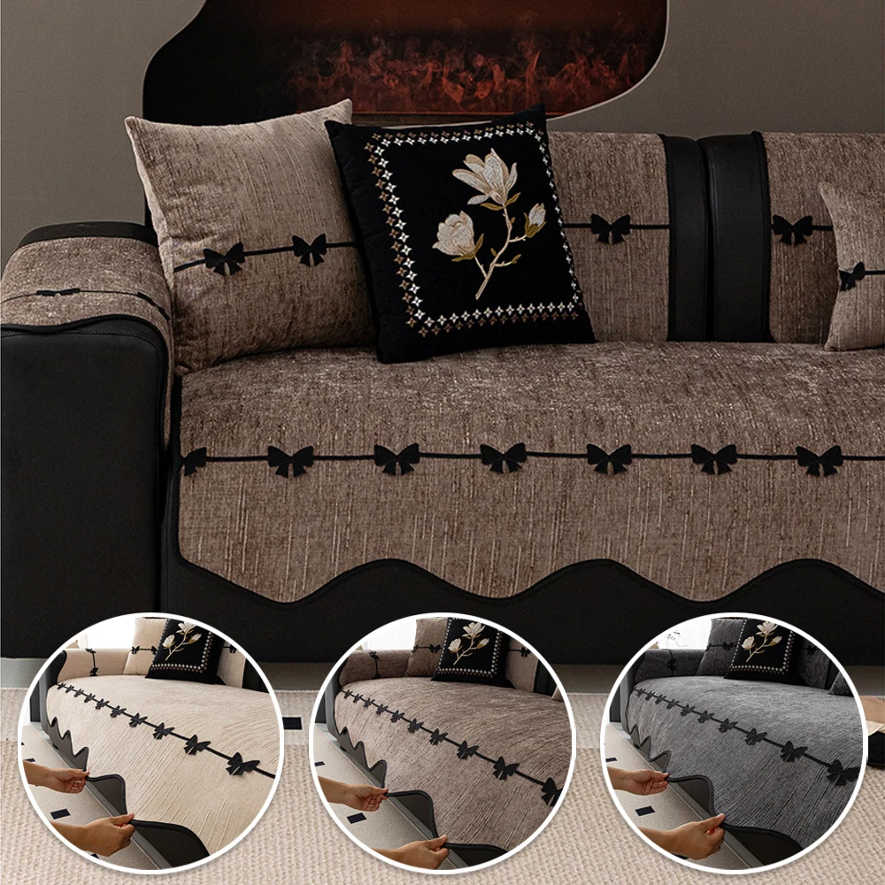 

Luxurious Jacquard Chenille Sofa Towel Irregular Nordic Style Sofa Cover All Seasons Living Room Couch Furniture Protector Decor