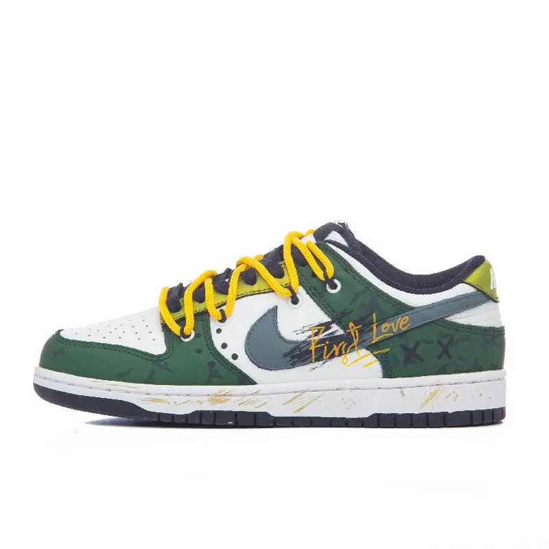 

[Custom Female first love]Nike Dunk Low Low-Top Skateboard Shoes GS Green White