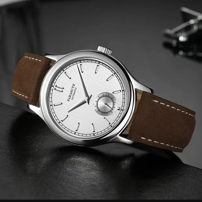 

Мужские автоматические часы FARASUTE, 39 мм, механические наручные часы, водонепроницаемые, 5ATM, с сапфировым стеклом, маленький дополнительный циферблат