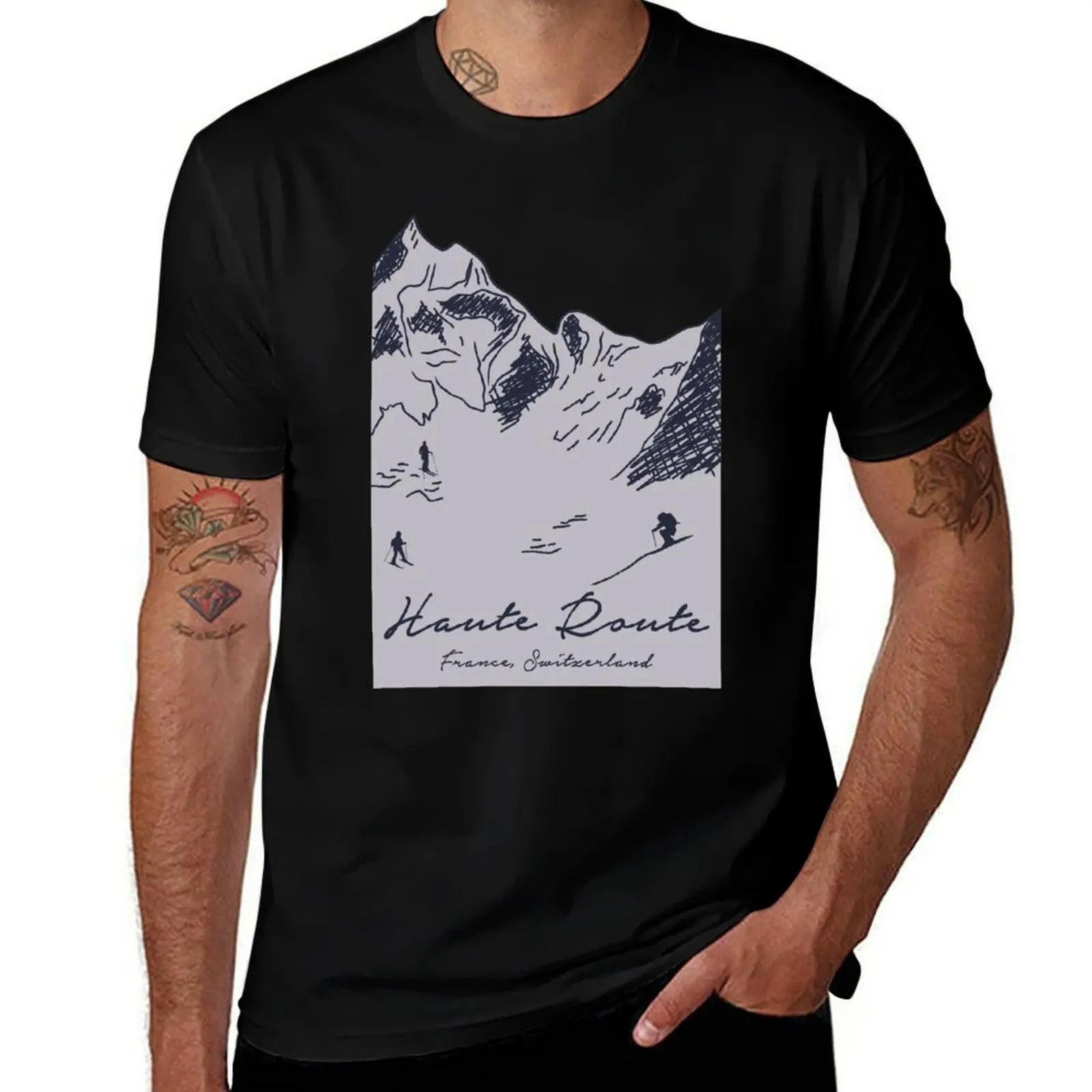 Haute Route – France, Switzerland T-Shirt Construction Work Tee Shirt T-Shirt