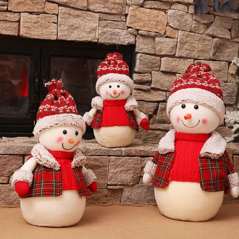 Christmas Christmas snowman doll red hat black hat desktop decoration Christmas shopping mall shop scene decorations