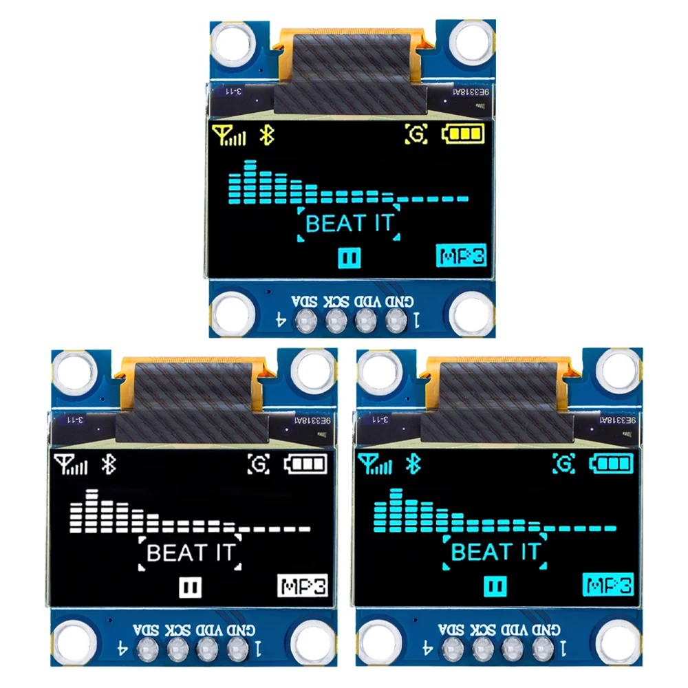 0.96 นิ้ว IIC Serial สีเหลืองสีฟ้าโมดูลแสดงผล OLED 128X64 I2C SSD1306 12864 หน้าจอ LCD Board GND VCC SCL SDA สําหรับ arduino