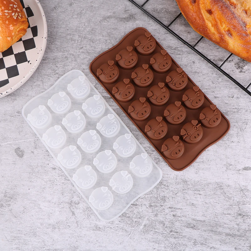 15 ثقوب مضحك خنزير قالب من السيليكون لتقوم بها بنفسك الشوكولاته فندان المعجنات قالب الحلوى كعكة الهراء قالب الخبز الديكور قالب الخبز