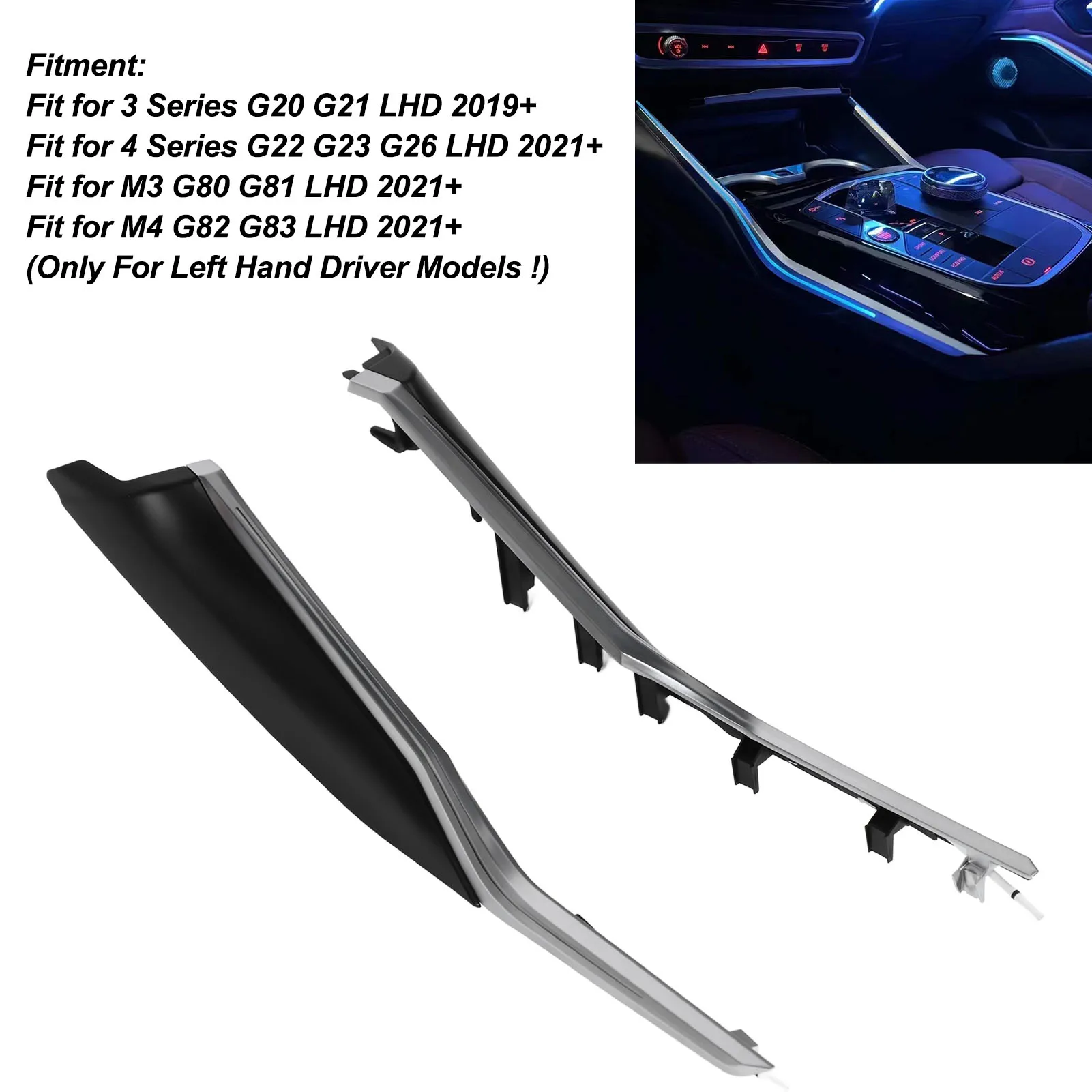 Center Console LED Ambient Light Super Bright Center Console LED Decorative Trims Precise Fit for BMW 3 4 Series G20 G22 G23 G26