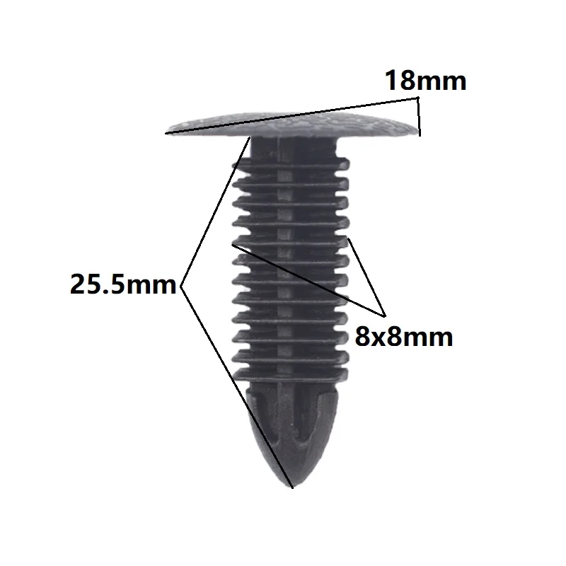 Universal 40PCS Black Plastic Rivet Push in 5mm 6mm 7mm 8mm Car Trunk Roof Trim Panel Fastener Clip