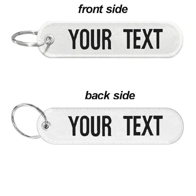 Personalized Keychain with Name Patch, Embroidery text  , Key-Ring Accessory for a Tag Customized Gift
