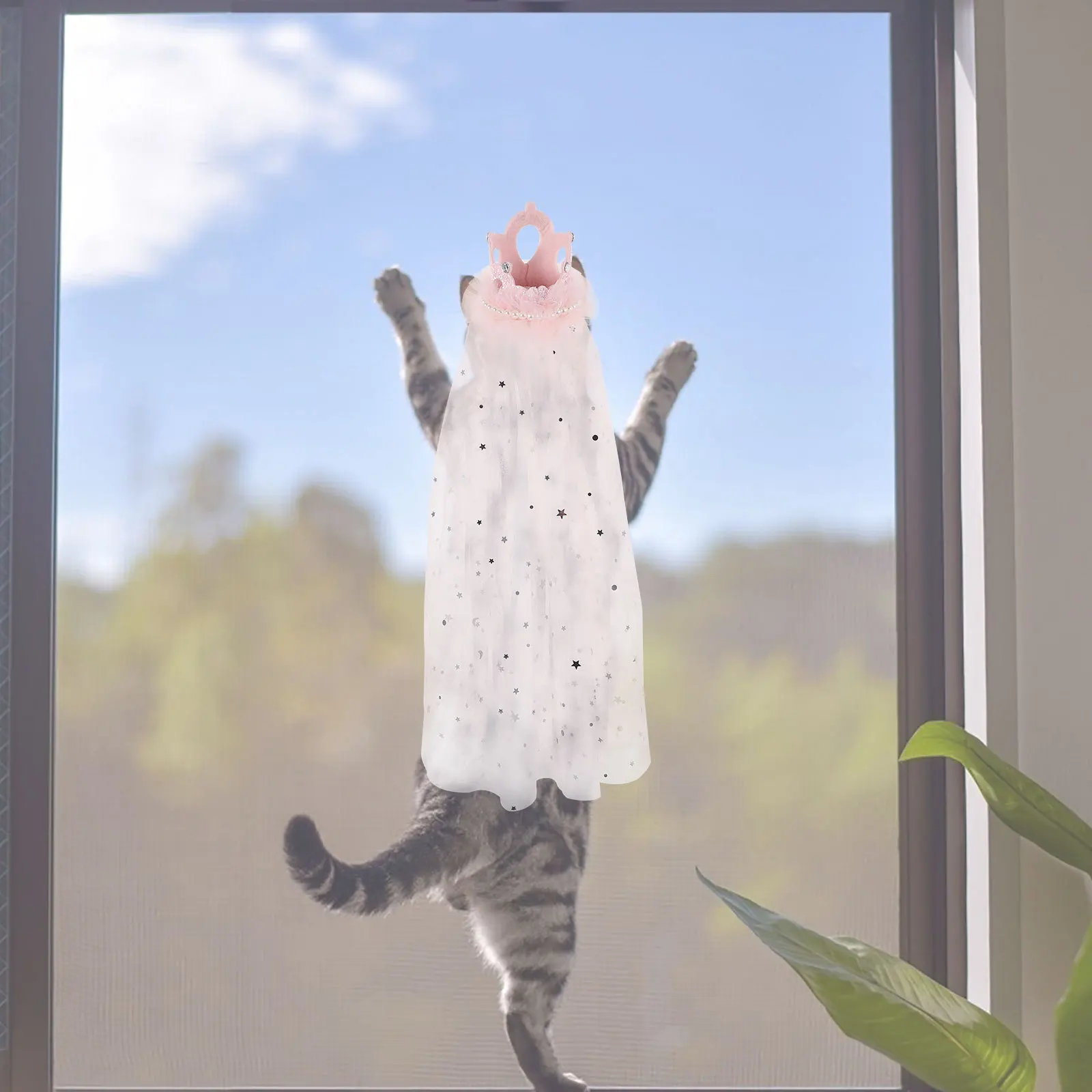 

Pet Crown Veil Wedding Pet Headpiece Adjustable Fit Lightweight Dog Cat Bridal Veil Costume Wedding Party Hair Decoration