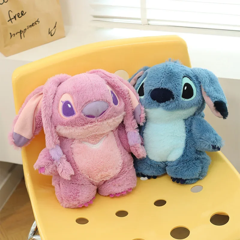 28cm Disney Lilo and Stitch Plush Toys Hot Water Bottle Winter Heating Water-filled Hand Warmer Bag Stuffed Gift Kids Christmas