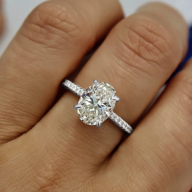 Huitan Eleganter Damenring für Hochzeit, Verlobung, luxuriös, mit hellblauem CZ-Stein, Party-Accessoires, zarter Damenschmuck, Geschenk – Detail 19