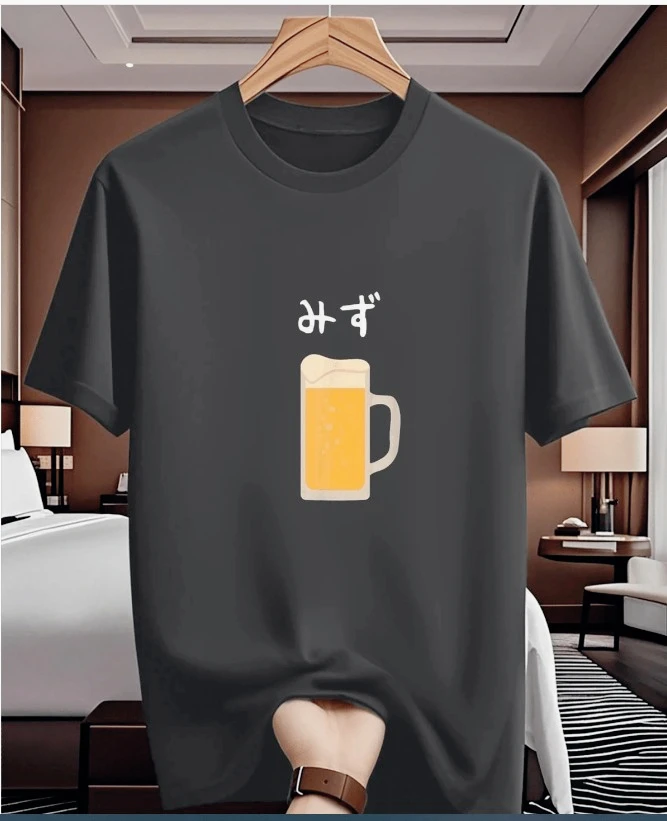 100% القطن عادية البيرة الخمور شرب الماء مضحك مثيرة للاهتمام نمط طباعة الرجال النساء القطن تي شيرت الخريف والشتاء الملابس الداخلية #4