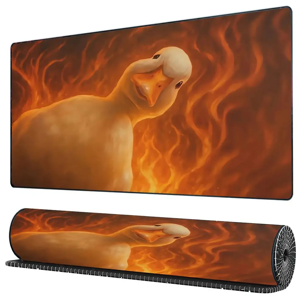 

Интересный большой белый коврик для мыши в форме утки, большой коврик для компьютерного офисного стола, резиновый противоскользящий коврик для игровой клавиатуры и мыши, длинный коврик для стола