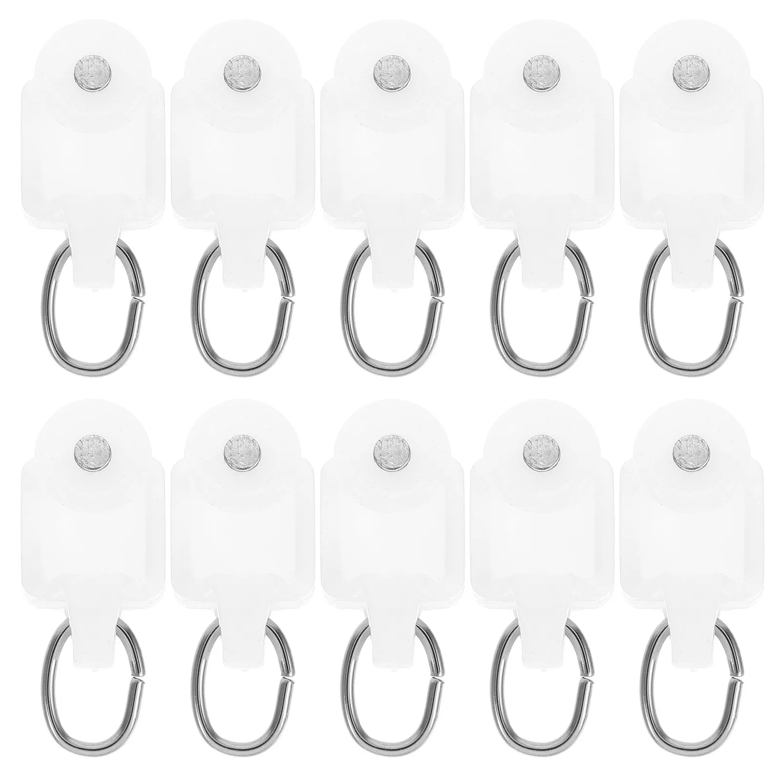 50Pcs Curtain Roller Hooks Silent Wearproof Pe Stainless Steel for L Shape Curtain Rail Track Accessories Smooth Glide