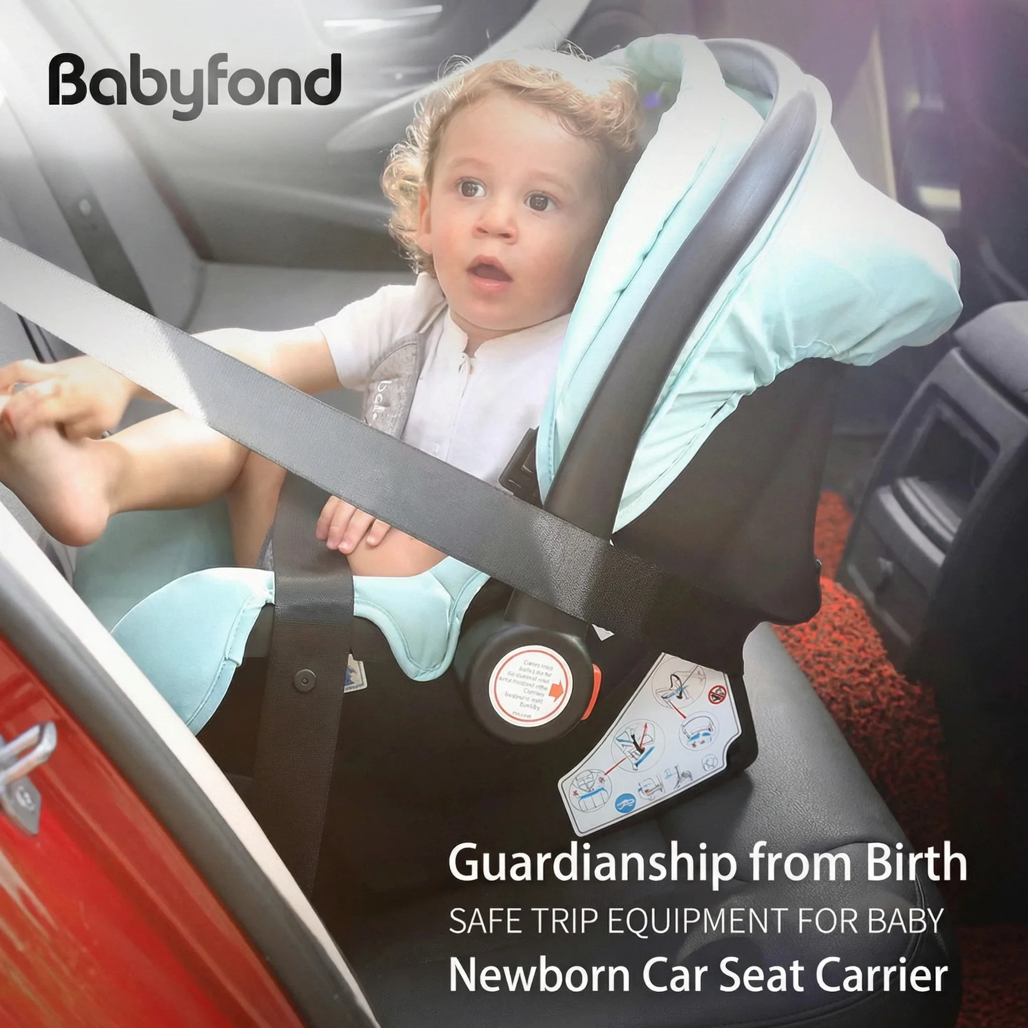 Fotografia 3: Carrinho de bebê Babyfond 3 em 1 com assento elevado, carrinho multifuncional com alcofa e assento de carro para recém-nascidos