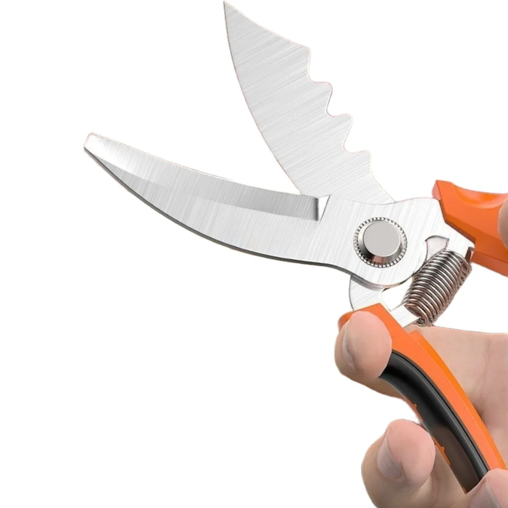 High Hardness Carbon Steel Garlic Scissors Onion Root Shears With Safety Lock Spring Action For Kitchen Gardening Pruning Tool