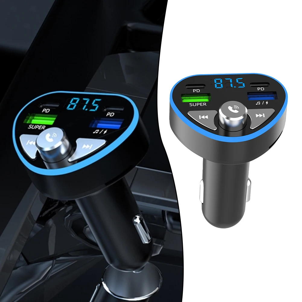 Car Charger, Car Bluetooths FM , Type-C Dual USB Music Player, Car MP3 Charger, Phone Charging And Calling Car