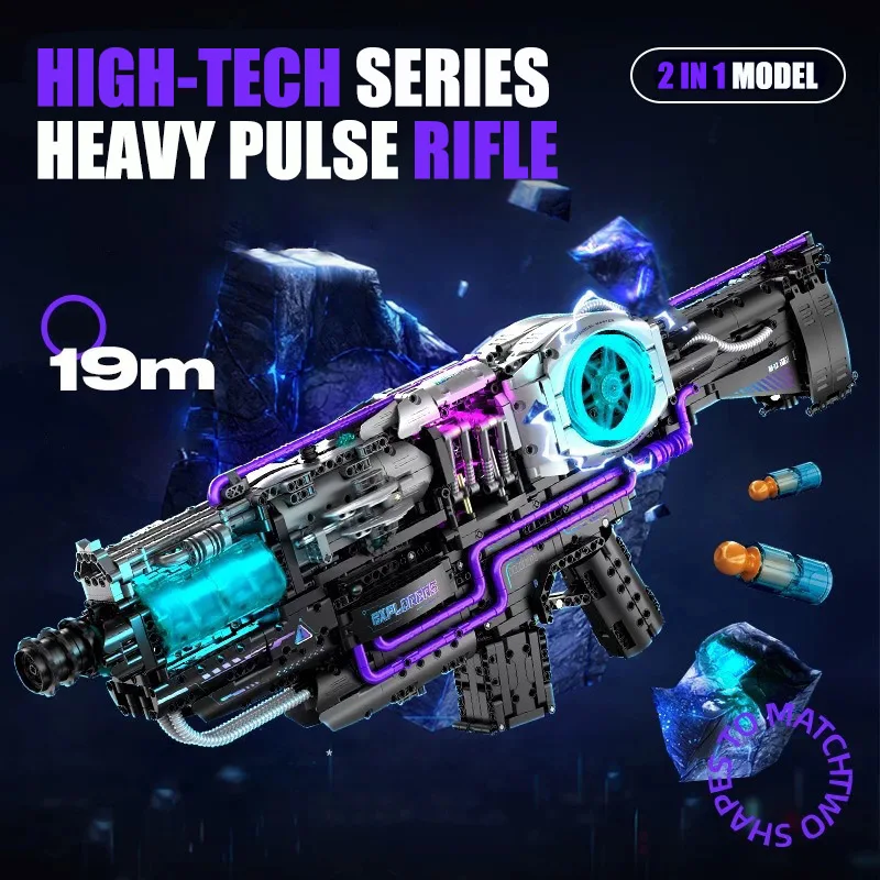 

MOC 3037pcs Space Electric Gun Heavy Pulse Rifle Building Blocks Set Creative 2 In 1 Robot Model Bricks Toys For Children Gifts