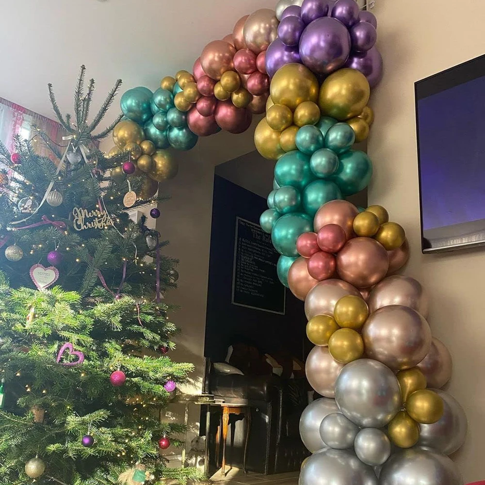 12 Zoll metallische Geburtstags ballons 10//50pc Chrom Metall Latex Luftballons für Geburtstag Hochzeit Baby party Dekor Helium Globos – Detail 3