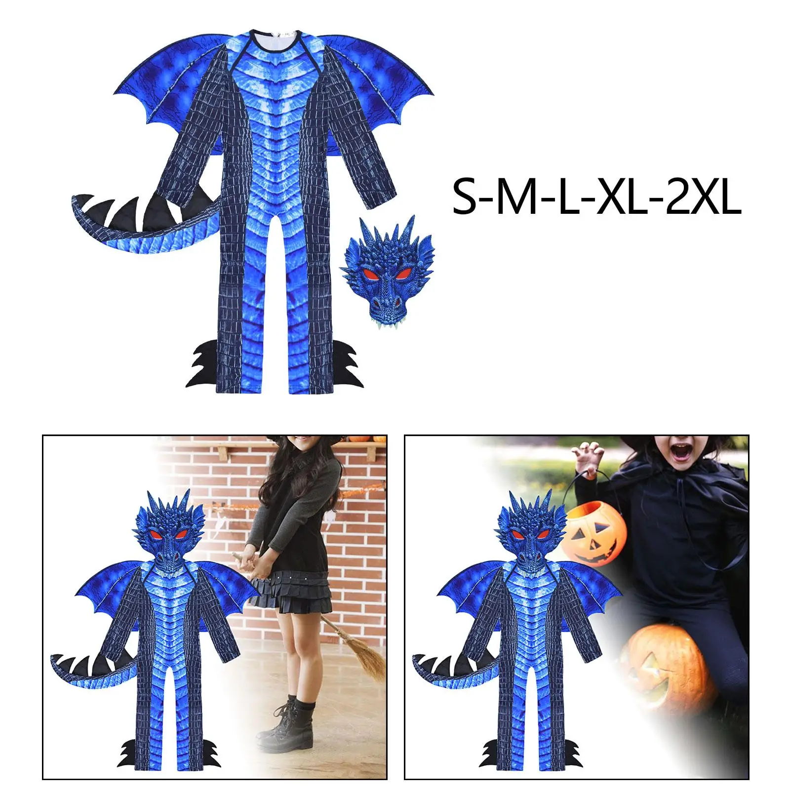 

Kids Dragon Costume Fancy Dress Dragon Toys Pretend Toy Halloween Decorative for Nightclub Festival Masquerade Carnival Props