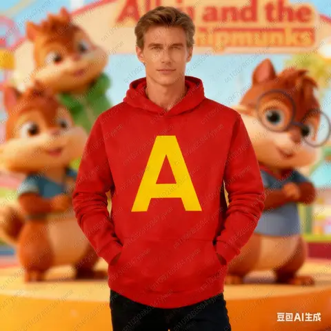 Primavera_otoño nuevo Alvin and The Chipmunks moda Neutral Casual ropa deportiva Sudadera con capucha para hombre disfraz de Halloween sudaderas con capucha para mujer