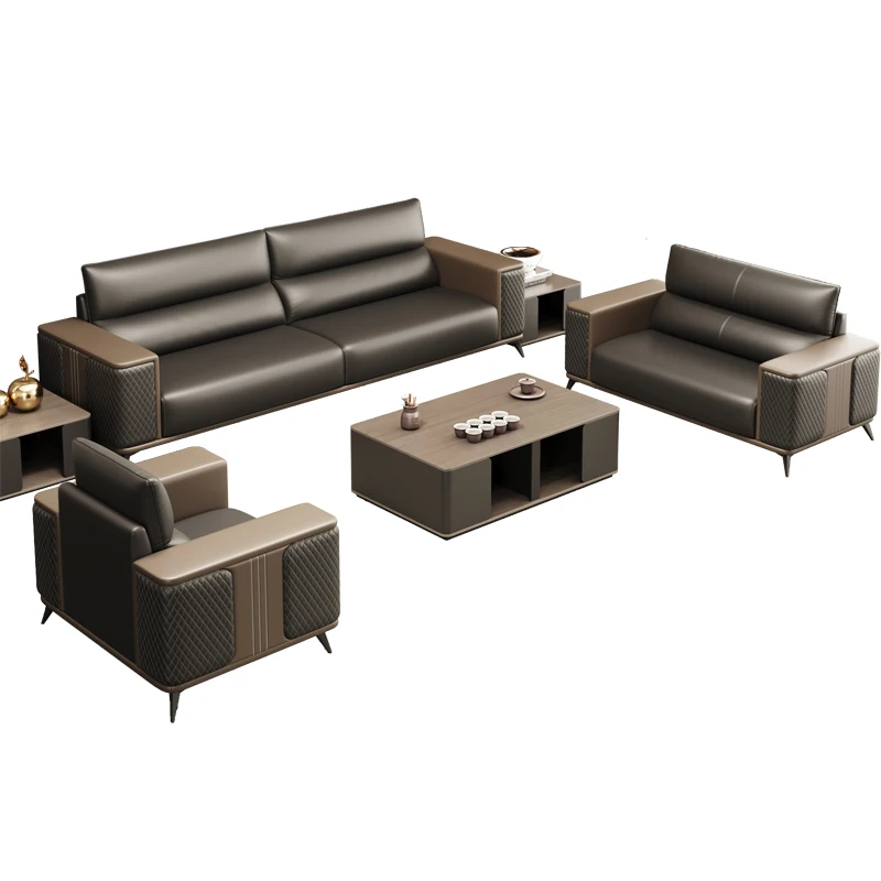 Modernes nordisches Design, europäischer Stil, 2-Sitzer-Lederbüro-Sofa-Set für Kommerzielles Büro, Rezeption, Hotels, Krankenhäuser E