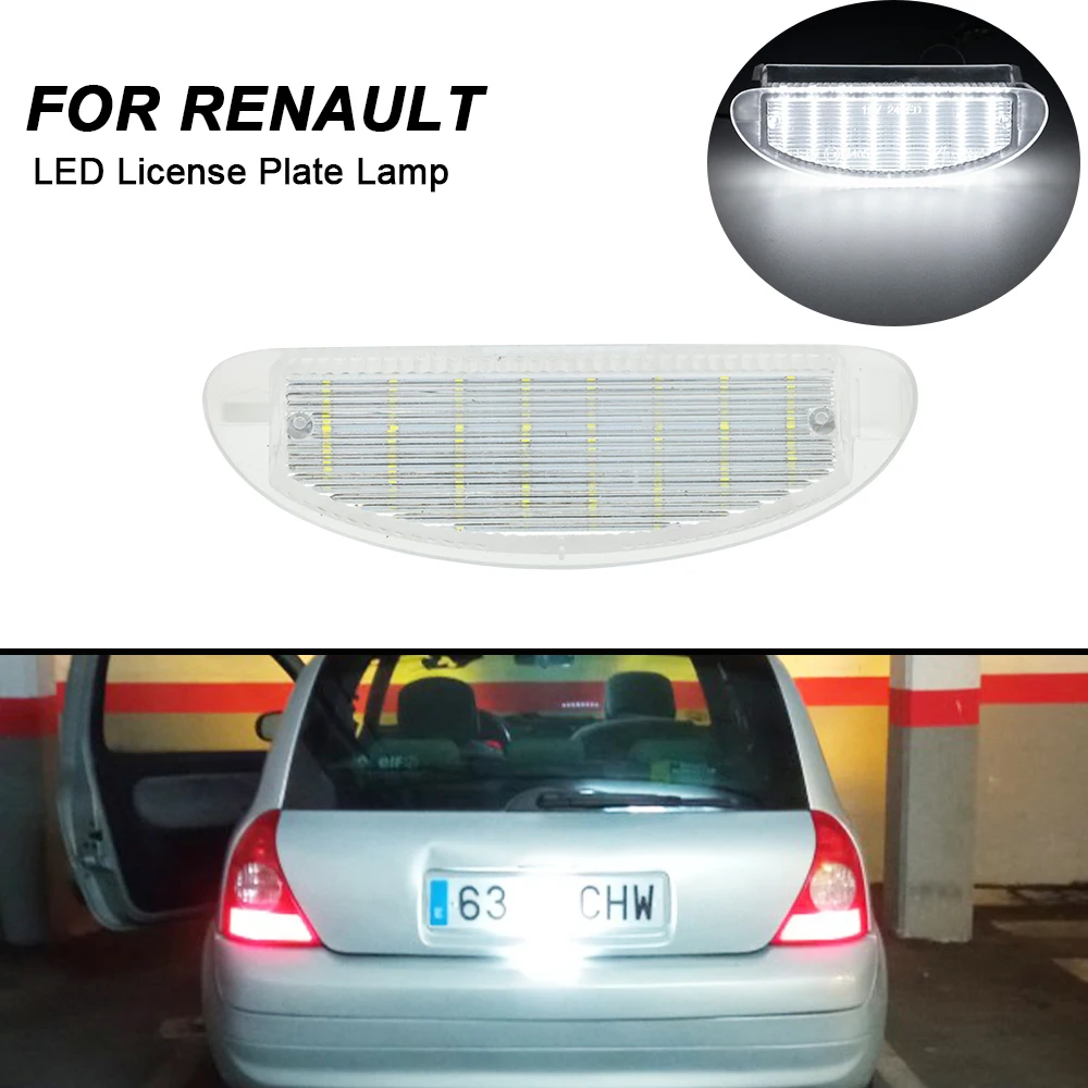 1PC 12V LED License Pate Light For Renault Clio 2 High Brightness Number Plate Lights For Renault Twingo No Error Easy Install