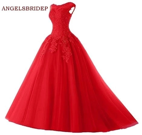 

ANGELSBRIDEP Scoop Neck Quinceanera Dress Vestido De 15 Anos Applique Beading Abendkleider Birthday Party Ball Gowns HOT Sale