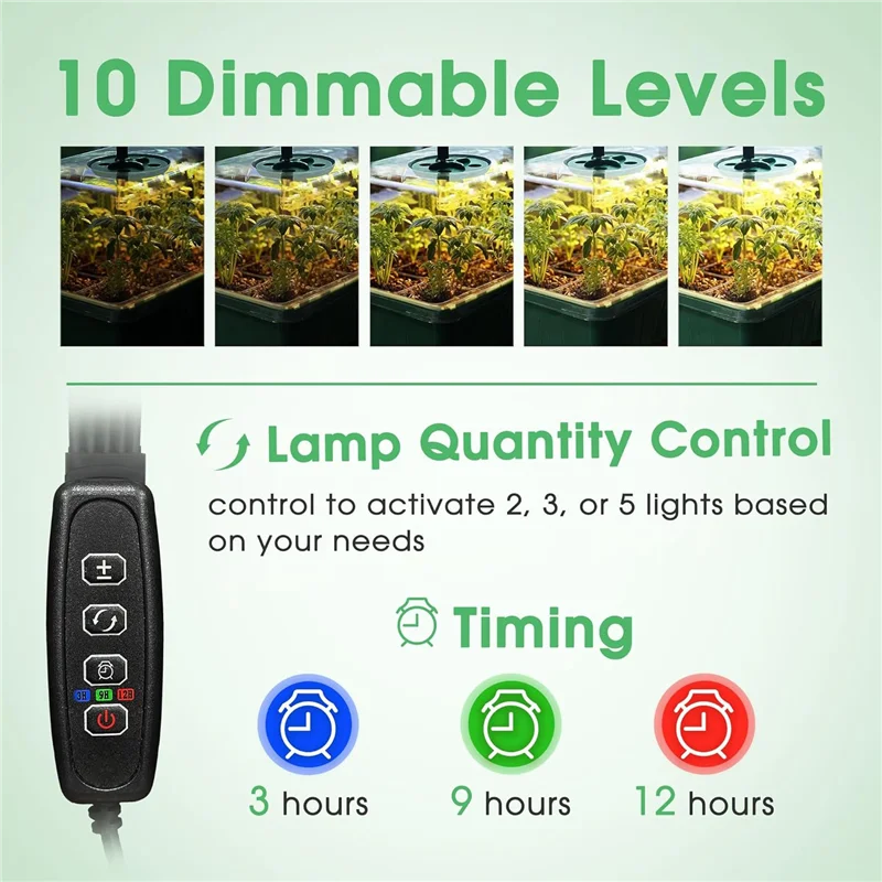 Стартовый лоток для семян ABNG с подсветкой для выращивания, стартовый набор для семян с куполом для влажности, комплект стартовых лотков для рассады с таймером для выращивания растений