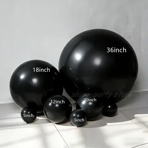 5" 10" 12" 18" 36" Black Latex Balloon Happy Birthday Party Wedding Anniversary Engagement Valentine's Day Party Decoration