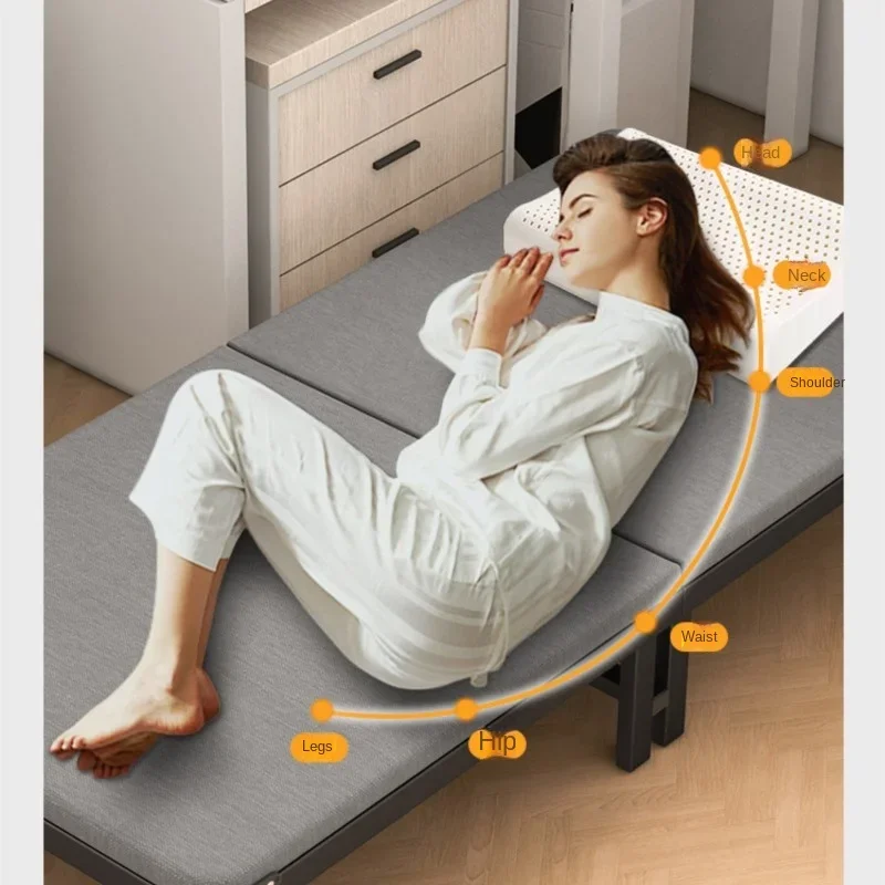 Richome Folding Bed Office Portable Single Companion Bed Household Adult Nap Bed Lounge Chair Simple Hard Board Marching Bed