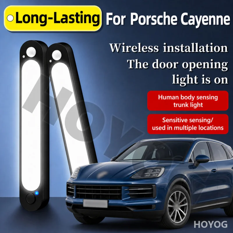 For Porsche Cayenne 2002-2026 Car Trunk Light LED Lamp Motion Sensor Magnetic USB Rechargeable Boot Cargo Light SUV Interior