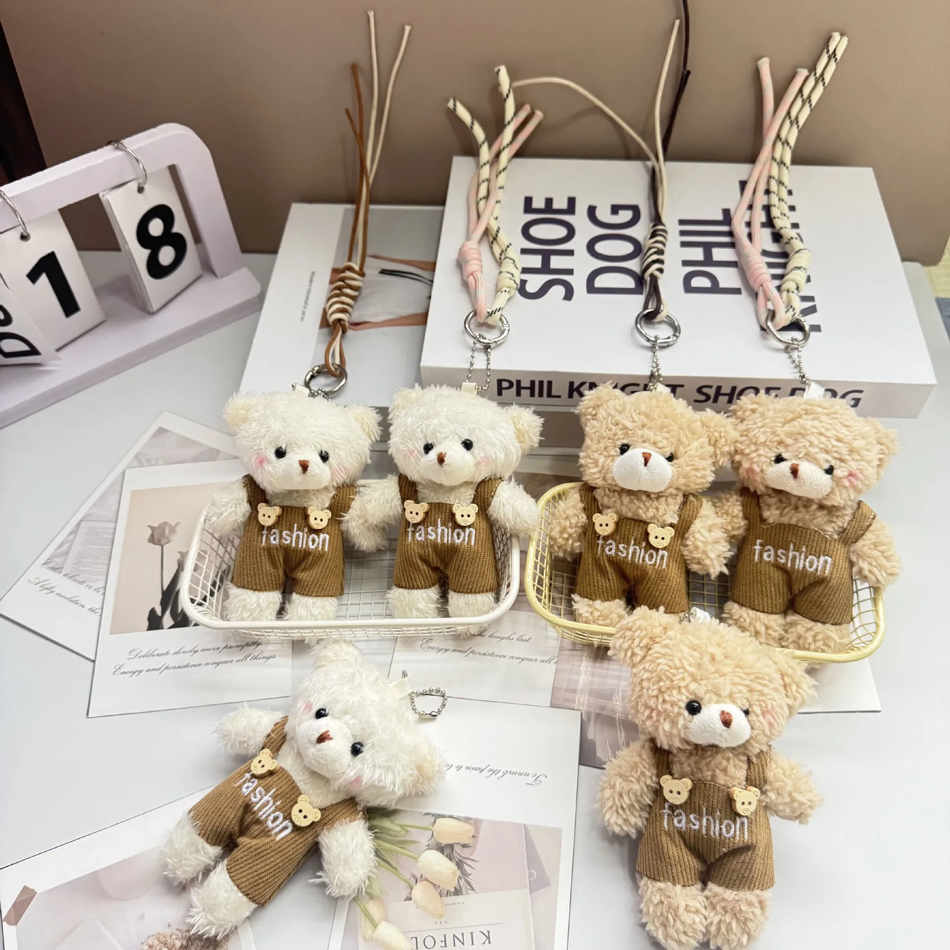 Women's Bag Charms Cute Korean Cartoon Teddy Bear Kawaii Sweet Kawaii Plush Bag Accessories Multifunctional Keychain Pendants