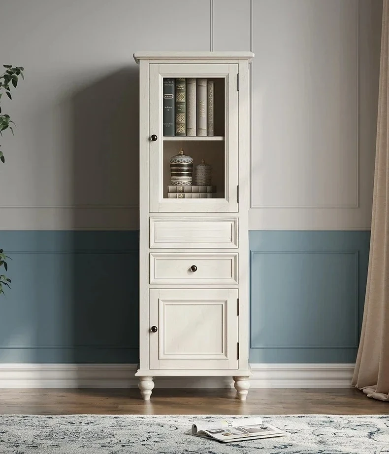 

Solid Wood Sideboard Narrow One Wall High Cabinet Wine Cabinet Living Room Wall Small