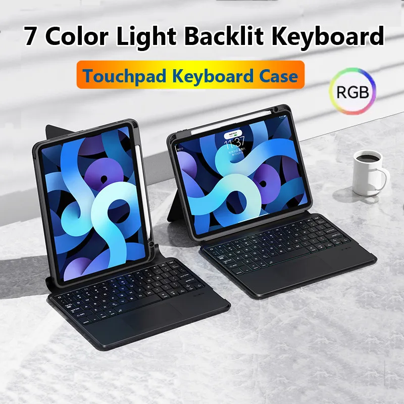 Trackpad Keyboard for Redmi Pad SE 11inch 2023 Xiaoxmi Pad 6 11inch 6 Pro 11 7 Color Light Backlit Case Build in Pencil Holder