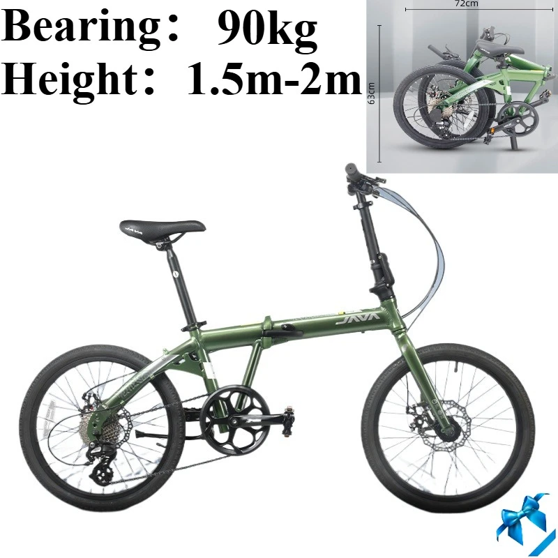 

Folding Bicycle Aluminum Alloy 20 Inch Variable Speed Disc Brake Leisure Commuter Student Bicycle