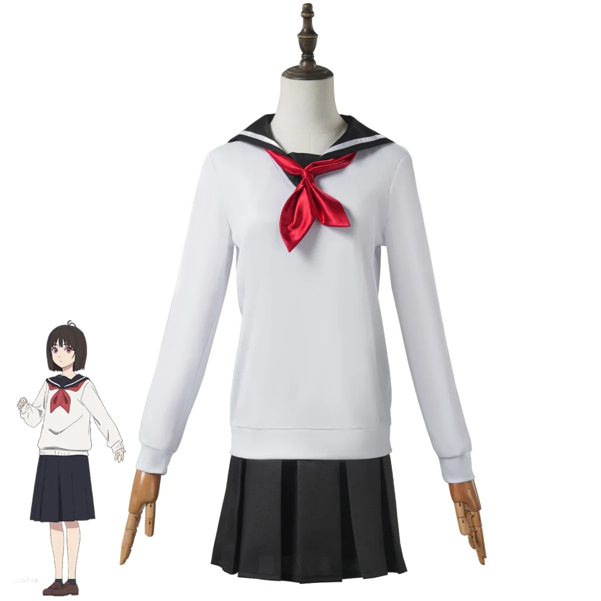 SHOSHIMIN Anime disfraz de Cosplay de oveja Yukina blanca, Tops de manga larga, uniforme escolar para mujer, encantador