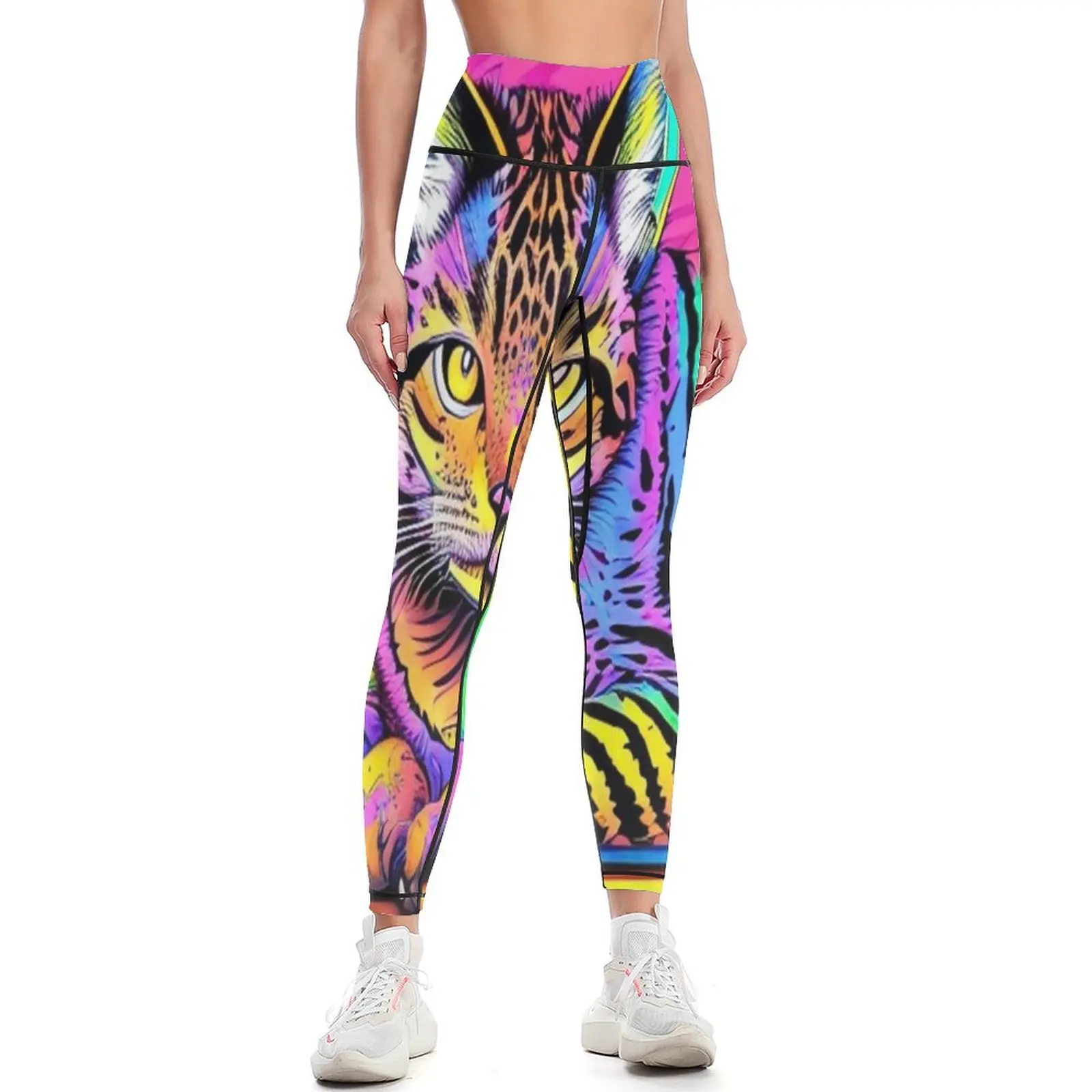 

How a colorful painting shows the beauty of a furry friend Leggings Women's high waist Women's gym Jogger pants Womens Leggings