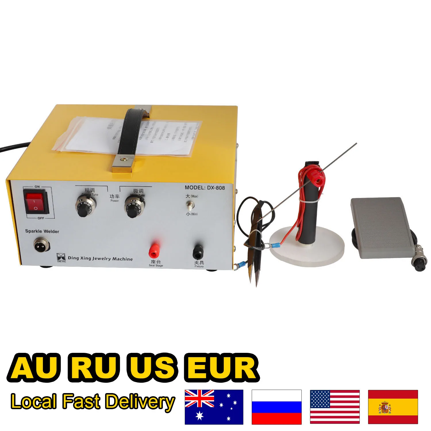 80A Jewelry Spot Welder Machine Pulse Welding Machine Gold Silver Portable Jewelry Electric Soldering Machine with Foot Pedal