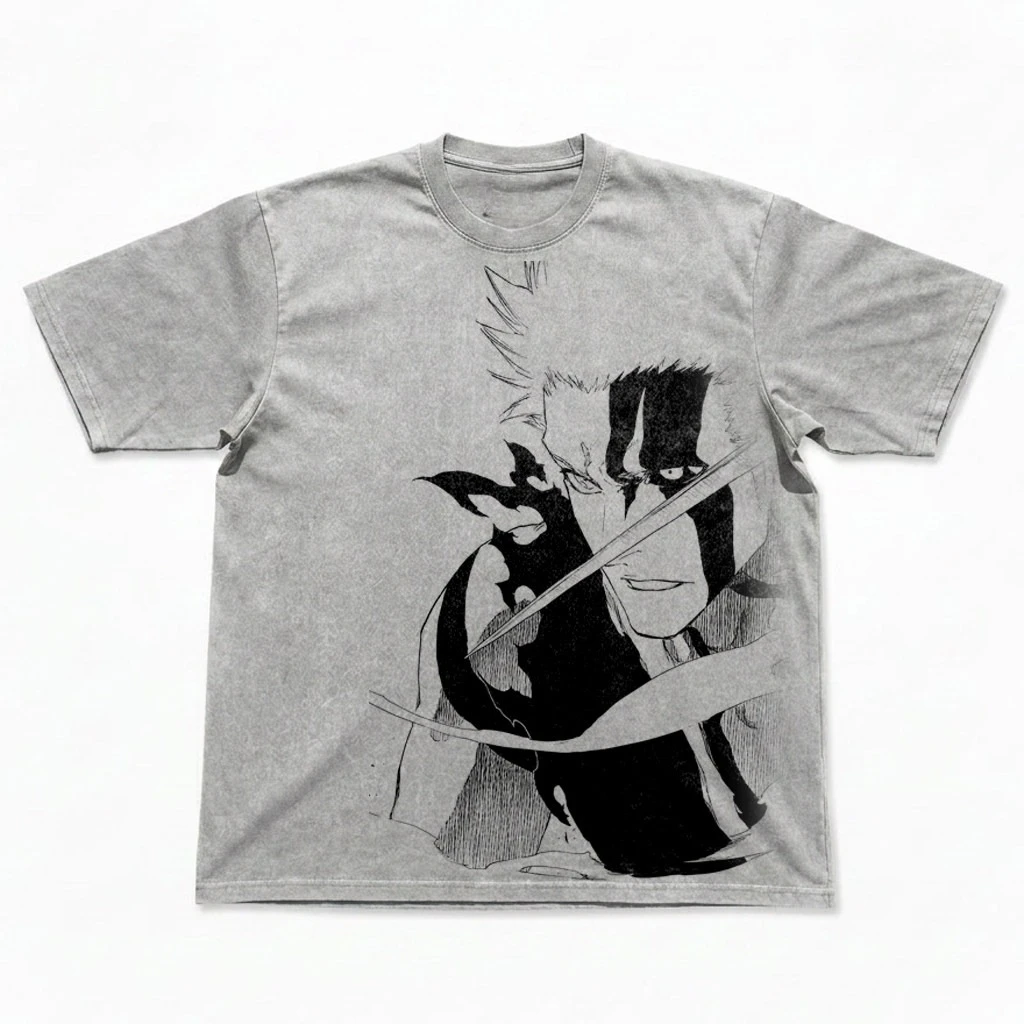 BLEACH Ichigo Kurosaki True Zangetsu Anime Y2K Aesthetic Graphic T-Shirt Cotton Men Women Streetwear Tee
