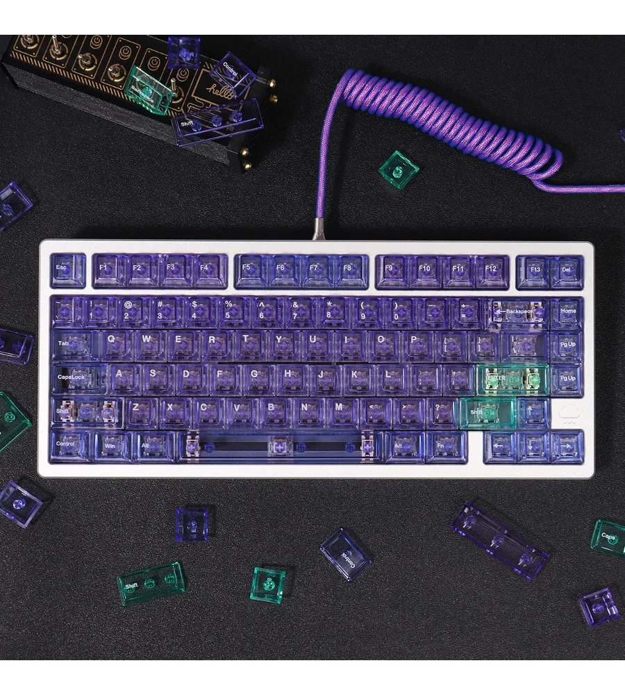 Keycap full set PC material pad printing cherry cherry original height purple 156 key mechanical keyboard
