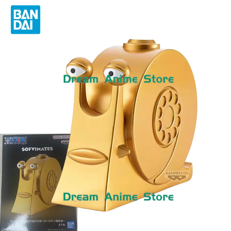 

Bandai Original One Piece Anime Figure SOFVIMATES Gold Den Den Mushi Action Figure Toys for Kids Gift Collectible Model