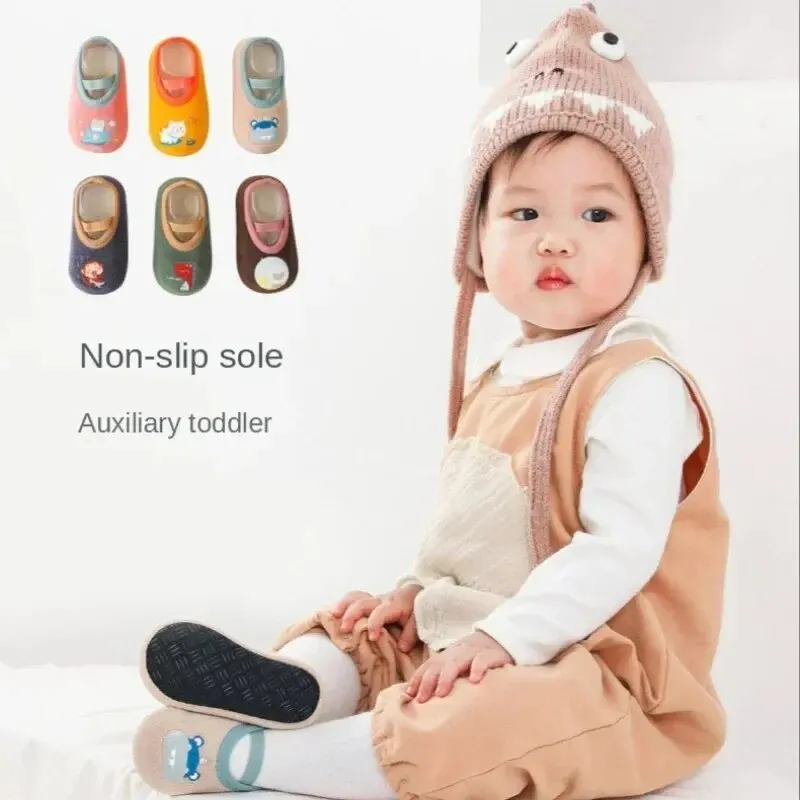 Winter Baby Socks Anti-slip Cute Warm Crib Floor Shoes with Rubber Sole for Children Toddler Foot Girl Infant Slippers