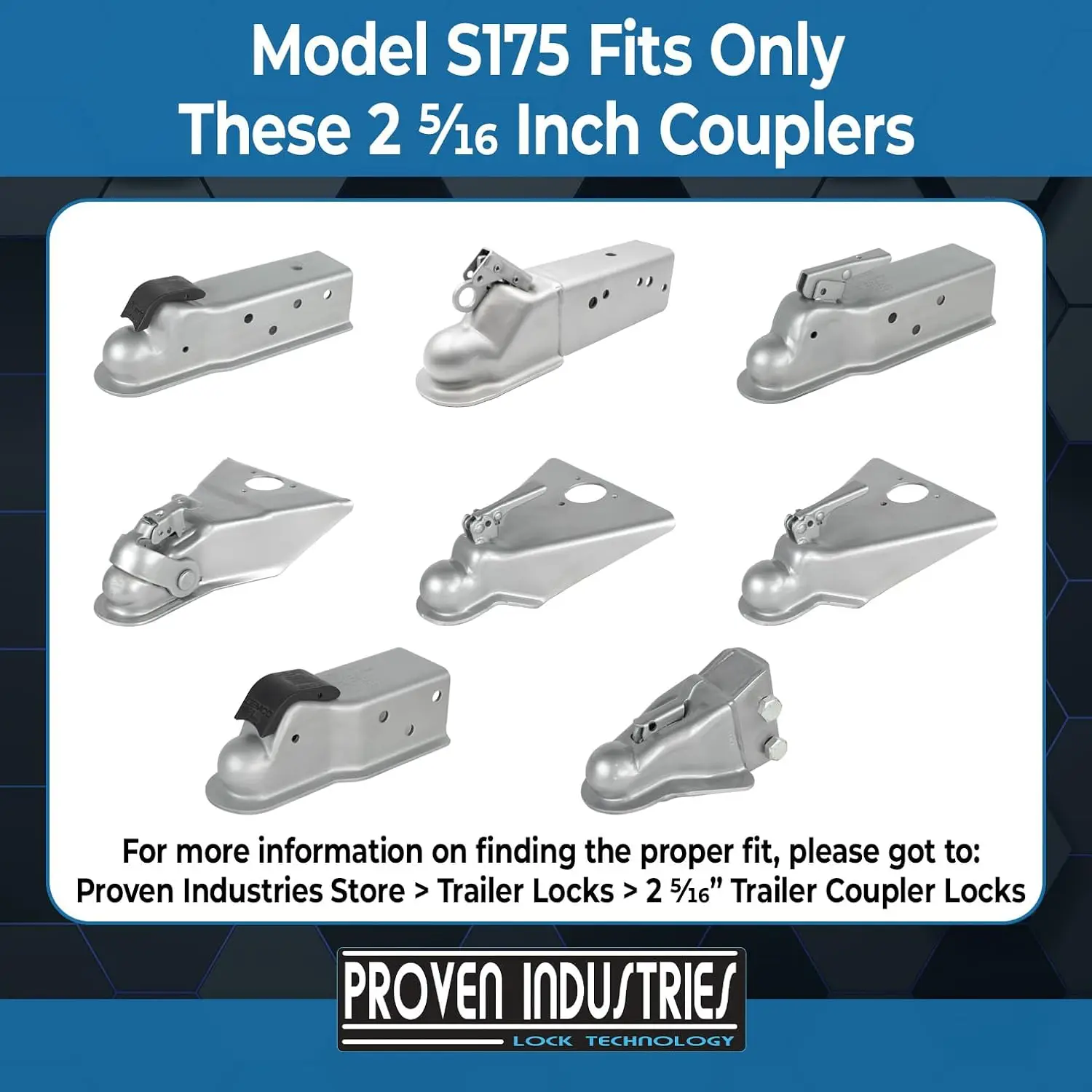 Proven Locks S175 Trailer Coupler Lock 2 5/16 Inch Heavy Duty Anti Theft Hitch Lock for Trailer Boat RV | Heavy-duty coupler pro