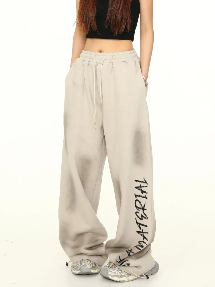 HOUZHOU Vintage Trashy Y2k 2000s Sweatpants Baggy Woman Harajuku Korean Style Oversized Pants Grunge Streetwear Hip Hop Trousers