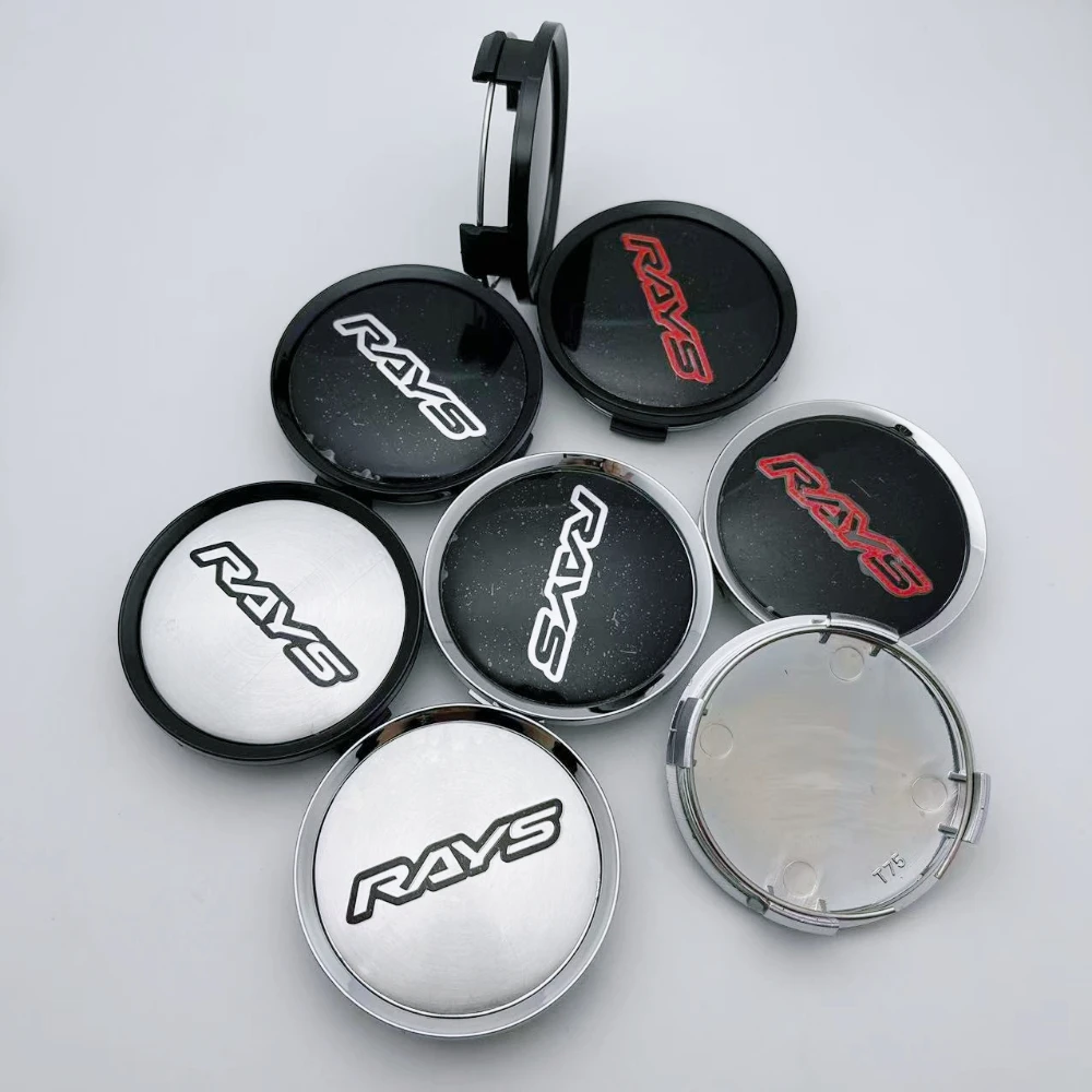 

4pcs 74mm Car Wheel Center Caps With RAYS Logo Emblem Badge Wheel Rims Center Dust Cover Hub Hubcaps Replace Car Accessories