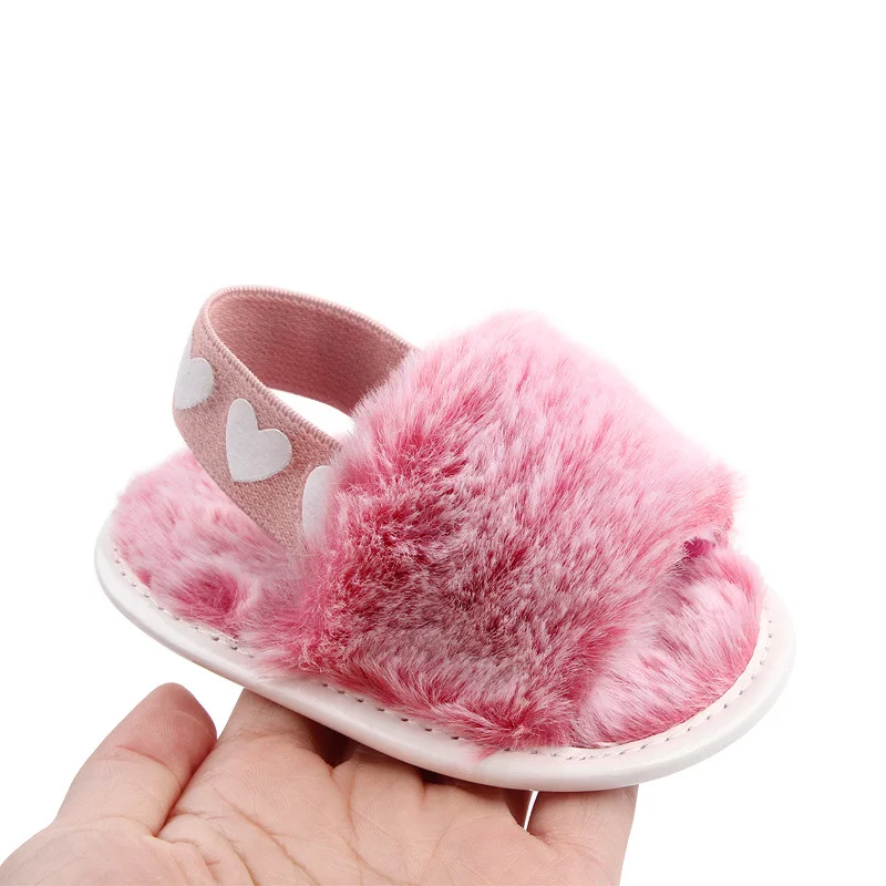0-1 year old elastic baby sandals Fashion tie dye baby shoes Fur sandals toddler shoes