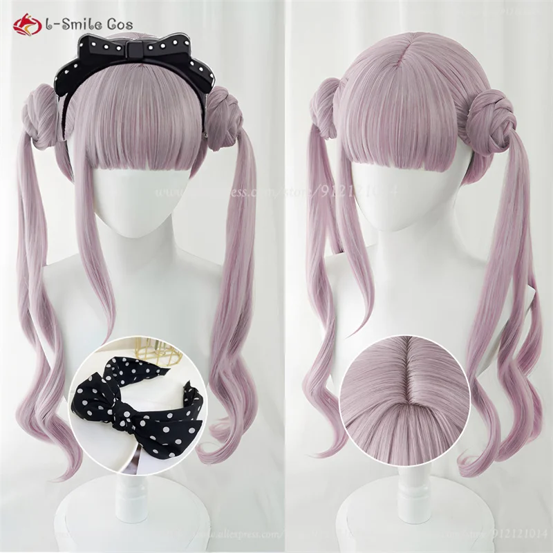 

New Kako Tsukumo Cosplay Wig Light Pinkish Purple Long Wigs Heat Resistant Synthetic Hair Women Anime Cosplay Wigs + Wig Cap